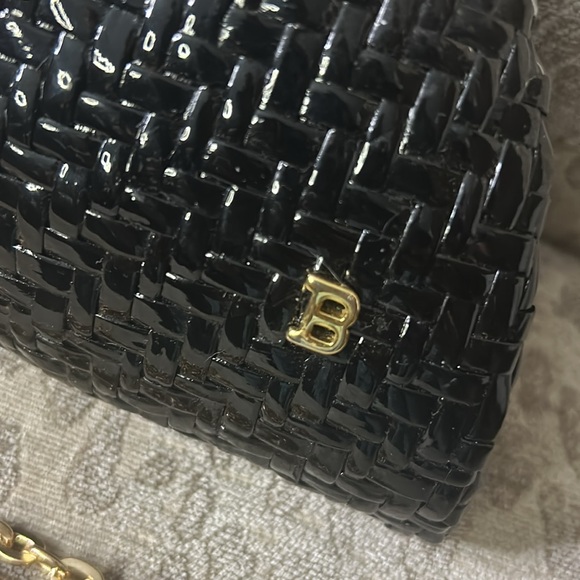 BALLY VINTAGE RARE Black Wicker and Lambskin Leather Clutch/Shoulder Bag - Picture 7 of 15